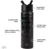 imageSimple Modern Star Wars Darth Vader Water Bottle with Straw Lid Vacuum Insulated Stainless Steel Metal Thermos  Gifts for Women Men Reusable Leak Proof Flask  Summit Collection  32oz Vader NationFortnite Midnight