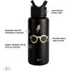 imageSimple Modern Star Wars Darth Vader Water Bottle with Straw Lid Vacuum Insulated Stainless Steel Metal Thermos  Gifts for Women Men Reusable Leak Proof Flask  Summit Collection  32oz Vader NationHarry Potter Glasses