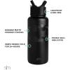 imageSimple Modern Star Wars Darth Vader Water Bottle with Straw Lid Vacuum Insulated Stainless Steel Metal Thermos  Gifts for Women Men Reusable Leak Proof Flask  Summit Collection  32oz Vader NationDC Comics Batman Bat Signal
