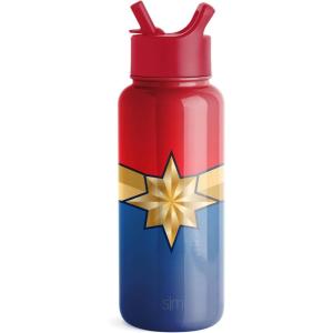 imageSimple Modern Star Wars Darth Vader Water Bottle with Straw Lid Vacuum Insulated Stainless Steel Metal Thermos  Gifts for Women Men Reusable Leak Proof Flask  Summit Collection  32oz Vader NationMarvel Captain Marvel