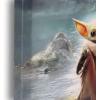 imageOpen Road Brands Disney Star Wars Grogu Mountain Scene Gallery Wrapped Canvas Wall Decor  Beautiful Baby Yoda Wall Art for Man Cave or Movie RoomBlueGreen