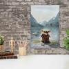 imageOpen Road Brands Disney Star Wars Grogu Mountain Scene Gallery Wrapped Canvas Wall Decor  Beautiful Baby Yoda Wall Art for Man Cave or Movie RoomBlueGreen
