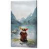 imageOpen Road Brands Disney Star Wars Grogu Mountain Scene Gallery Wrapped Canvas Wall Decor  Beautiful Baby Yoda Wall Art for Man Cave or Movie RoomBlueGreen