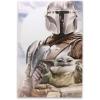imageOpen Road Brands Disney Star Wars Grogu Mountain Scene Gallery Wrapped Canvas Wall Decor  Beautiful Baby Yoda Wall Art for Man Cave or Movie RoomGrayBlue