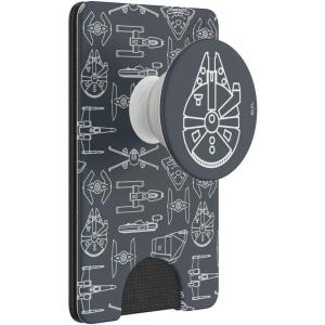 imagePopSockets Phone Wallet with Expanding Grip Phone Card Holder Wireless Charging CompatibleMillennium Falcon