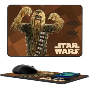imageStar Wars The Mandalorian Din Djarin Color Block 15Watt Wireless Charger and Mouse PadChewbacca