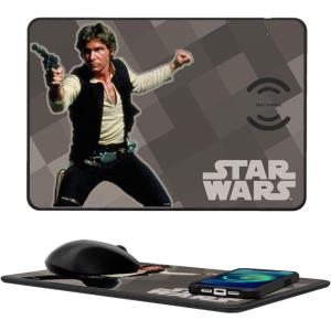 imageStar Wars The Mandalorian Din Djarin Color Block 15Watt Wireless Charger and Mouse PadHan Solo