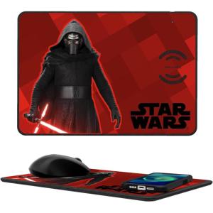 imageStar Wars The Mandalorian Din Djarin Color Block 15Watt Wireless Charger and Mouse PadKylo Ren