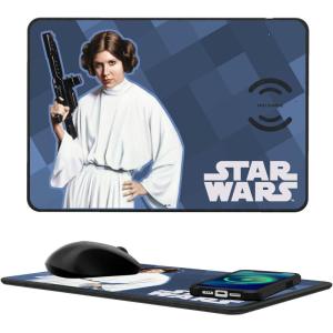 imageStar Wars The Mandalorian Din Djarin Color Block 15Watt Wireless Charger and Mouse PadPrincess Leia Organa