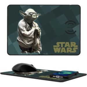 imageStar Wars The Mandalorian Din Djarin Color Block 15Watt Wireless Charger and Mouse PadYoda