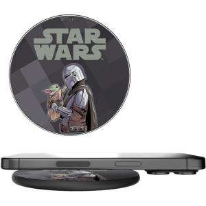 imageStar Wars The Mandalorian Grogu Color Block 15Watt Wireless ChargerGrogu and Din Djarin