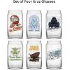 imageJoyJolt Star Wars Retro Vintage Collection 169oz Glass Tumblers  Featuring Darth Vader R2D2 Yoda Chewbacca Red Leader Jawa  Original Trilogy Drinkware Set of 6 with Glass StrawsStar Wars Glasses