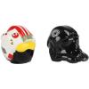 imageStar Wars Rebel ampamp Imperial Helmets Sculpted Ceramic Salt ampamp Pepper Shakers