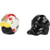 imageStar Wars Rebel ampamp Imperial Helmets Sculpted Ceramic Salt ampamp Pepper Shakers