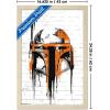 imageTrends International Star Wars Saga  Boba Fett Black And Orange Wall Poster 22375quot x 34quot Premium Unframed VersionBlonde Framed Version