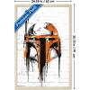 imageTrends International Star Wars Saga  Boba Fett Black And Orange Wall Poster 22375quot x 34quot Premium Unframed VersionBlonde Framed Version