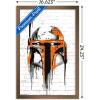 imageTrends International Star Wars Saga  Boba Fett Black And Orange Wall Poster 22375quot x 34quot Premium Unframed VersionBronze Framed Version