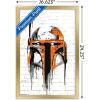imageTrends International Star Wars Saga  Boba Fett Black And Orange Wall Poster 22375quot x 34quot Premium Unframed VersionGold Framed Version