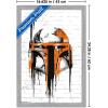 imageTrends International Star Wars Saga  Boba Fett Black And Orange Wall Poster 22375quot x 34quot Premium Unframed VersionGray Framed Version