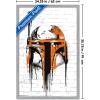 imageTrends International Star Wars Saga  Boba Fett Black And Orange Wall Poster 22375quot x 34quot Premium Unframed VersionGray Framed Version