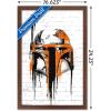 imageTrends International Star Wars Saga  Boba Fett Black And Orange Wall Poster 22375quot x 34quot Premium Unframed VersionMahogany Framed Version