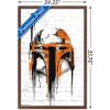 imageTrends International Star Wars Saga  Boba Fett Black And Orange Wall Poster 22375quot x 34quot Premium Unframed VersionMahogany Framed Version