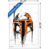 imageTrends International Star Wars Saga  Boba Fett Black And Orange Wall Poster 22375quot x 34quot Premium Unframed VersionWhite Framed Version