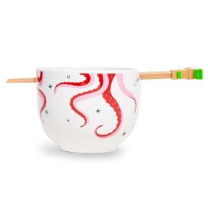 imageStar Wars The Mandalorian Grogu Tentacle Chowder Ceramic Dinnerware Set  Includes Ramen Noodle Bowl and Plastic Chopsticks