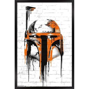 imageTrends International Star Wars Saga  Boba Fett Black And Orange Wall Poster 22375quot x 34quot Premium Unframed VersionBlack Framed Version