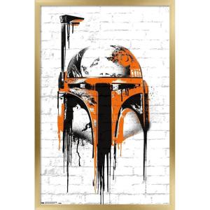 imageTrends International Star Wars Saga  Boba Fett Black And Orange Wall Poster 22375quot x 34quot Premium Unframed VersionGold Framed Version