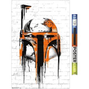 imageTrends International Star Wars Saga  Boba Fett Black And Orange Wall Poster 22375quot x 34quot Premium Unframed VersionPremium Poster  Clip Bundle