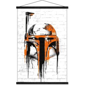 imageTrends International Star Wars Saga  Boba Fett Black And Orange Wall Poster 22375quot x 34quot Premium Unframed VersionPremium Print and Black Hanger Bundle