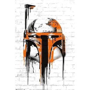 imageTrends International Star Wars Saga  Boba Fett Black And Orange Wall Poster 22375quot x 34quot Premium Unframed VersionPremium Unframed Version