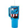 imageBioworld Star Wars Mandalorian Mythosaur Skull Bounty Hunter Logo 40 Oz Silver Stainless Steel TumblerCaptain America Costume  Shield