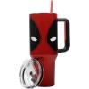 imageBioworld Star Wars Mandalorian Mythosaur Skull Bounty Hunter Logo 40 Oz Silver Stainless Steel TumblerDeadpool Nerdin