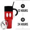 imageBioworld Star Wars Mandalorian Mythosaur Skull Bounty Hunter Logo 40 Oz Silver Stainless Steel TumblerDisney Mickey Mouse Red