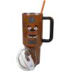 imageBioworld Star Wars Mandalorian Mythosaur Skull Bounty Hunter Logo 40 Oz Silver Stainless Steel TumblerFreddys Face