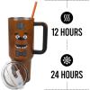 imageBioworld Star Wars Mandalorian Mythosaur Skull Bounty Hunter Logo 40 Oz Silver Stainless Steel TumblerFreddys Face