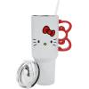 imageBioworld Star Wars Mandalorian Mythosaur Skull Bounty Hunter Logo 40 Oz Silver Stainless Steel TumblerHello Kitty Sculpted Bow