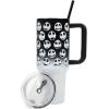 imageBioworld Star Wars Mandalorian Mythosaur Skull Bounty Hunter Logo 40 Oz Silver Stainless Steel TumblerJack Skellington