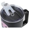 imageBioworld Star Wars Mandalorian Mythosaur Skull Bounty Hunter Logo 40 Oz Silver Stainless Steel TumblerKuromi Face
