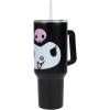 imageBioworld Star Wars Mandalorian Mythosaur Skull Bounty Hunter Logo 40 Oz Silver Stainless Steel TumblerKuromi Face