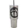 imageBioworld Star Wars Mandalorian Mythosaur Skull Bounty Hunter Logo 40 Oz Silver Stainless Steel TumblerMythosaur Skull