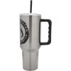 imageBioworld Star Wars Mandalorian Mythosaur Skull Bounty Hunter Logo 40 Oz Silver Stainless Steel TumblerMythosaur Skull