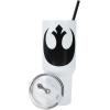 imageBioworld Star Wars Mandalorian Mythosaur Skull Bounty Hunter Logo 40 Oz Silver Stainless Steel TumblerRebel Alliance