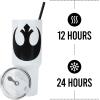 imageBioworld Star Wars Mandalorian Mythosaur Skull Bounty Hunter Logo 40 Oz Silver Stainless Steel TumblerRebel Alliance