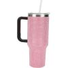 imageBioworld Star Wars Mandalorian Mythosaur Skull Bounty Hunter Logo 40 Oz Silver Stainless Steel TumblerRhinestone Pink