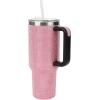 imageBioworld Star Wars Mandalorian Mythosaur Skull Bounty Hunter Logo 40 Oz Silver Stainless Steel TumblerRhinestone Pink