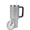 imageBioworld Star Wars Mandalorian Mythosaur Skull Bounty Hunter Logo 40 Oz Silver Stainless Steel TumblerRhinestone Silver