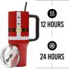 imageBioworld Star Wars Mandalorian Mythosaur Skull Bounty Hunter Logo 40 Oz Silver Stainless Steel TumblerSanta Suit Red